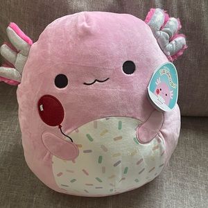 Squishmallows Pink Axolotl Plush with Balloon, 12in -NWT
